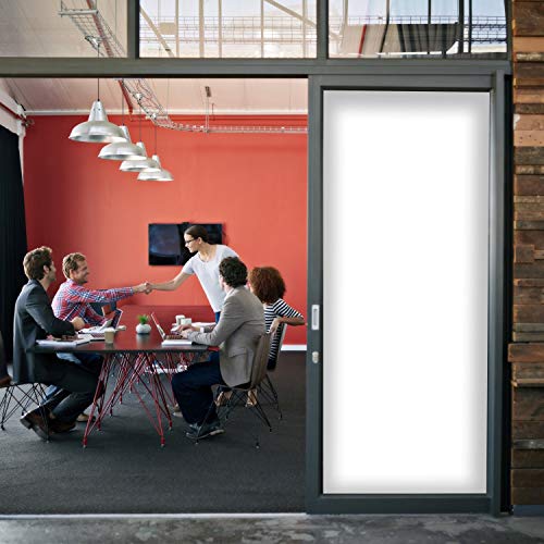 DIMEXACT Selbstklebende Verdunklungsfolie für Fenster und Scheiben, Sichtschutz, Weiß, Breite 1,52 m, Rolle von DIMEXACT