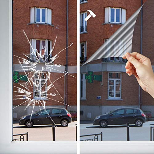 DIMEXACT Sicherheitsfolie Einbruch-, Splitter- und Graffitischutz für Fenster, Dunkelsilber - 125 My, Breite 1,52 m, Rolle von DIMEXACT
