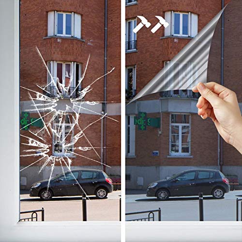 DIMEXACT Sicherheitsfolie Einbruch-, Splitter- und Graffitischutz für Fenster, Silber - 240 My, Breite 1,52 m, Rolle von DIMEXACT