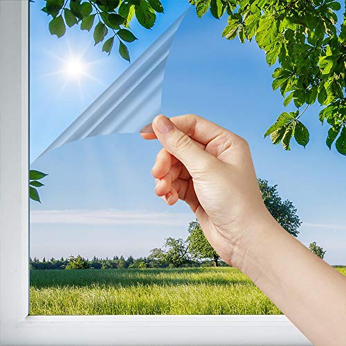 DIMEXACT Sonnenschutzfolie für Fenster, Außenmontage für Flächen über 1,2 m2, Aluminium, Breite bis zu 1,52 m, Rolle von DIMEXACT