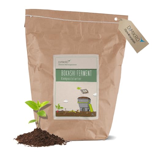 DIMIKRO Bokashi Ferment getrocknet - Kompoststarter und Fermentationshilfe für Bokashi Eimer - Mit Effektiven Mikroorganismen (2 Kg) von DIMIKRO