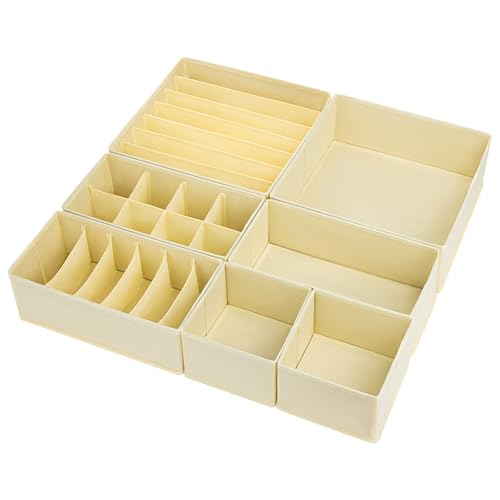 DIMJ Schubladen Organizer Schrank Organizer - 7er Set Pax Organizer, Aufbewahrungsbox Ordnungssystem für Kleiderschrank, Kinderkleidung, Socken, Wickelutensilien, Beige DIMJ Schubladen Organizer Schrank Organizer - 7er Set Pax Organizer, Aufbewahrungsbox Ordnungssystem für Kleiderschrank, Kinderkleidung, Socken, Wickelutensilien, Beige von DIMJ