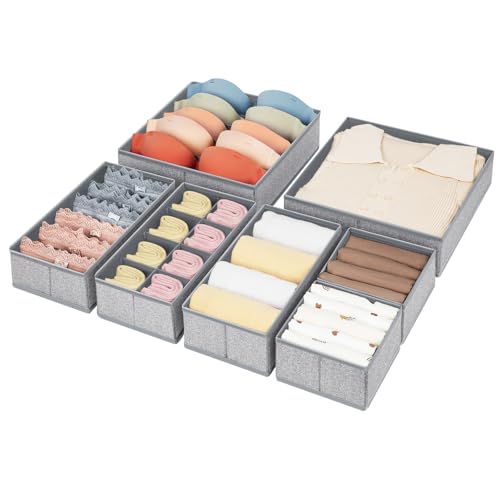 DIMJ Schubladen Organizer Schrank Organizer - 7er Set Pax Organizer, Aufbewahrungsbox Ordnungssystem für Kleiderschrank, Kinderkleidung, Socken, Wickelutensilien, Textur Grau DIMJ Schubladen Organizer Schrank Organizer - 7er Set Pax Organizer, Aufbewahrungsbox Ordnungssystem für Kleiderschrank, Kinderkleidung, Socken, Wickelutensilien, Textur Grau von DIMJ