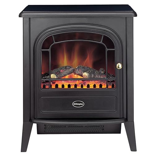 Dimplex Elektrokamin Optiflame Club - Freistehender Elektrischer Kamin mit Holzscheit-Glutbett - LED-Flammeneffekt - 2kW Heizlüfter und Fernbedienung von DIMPLEX