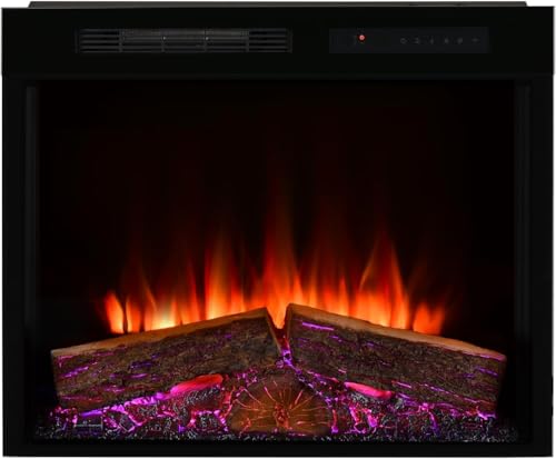 Dimplex Spark Elektrokamin Einsatz 28" - Wandkamin - Elektrokamin mit Heizung - LED Kamin mit Optiflame Flammeneffekt, Einstellbarer Flammengeschwindigkeit und Helligkeit - Mit Timer und Fernbedienung von DIMPLEX