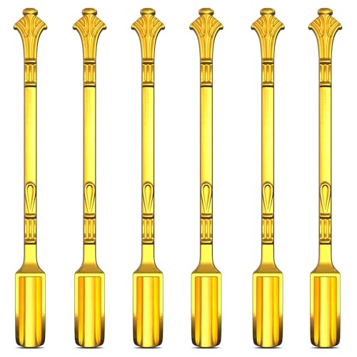 HUELE 6 Stück Gold Schnupftabak Löffel Mikrolöffel Spatel Medizin Löffel von DIMROM