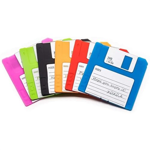 Set of 6 Colorful Floppy Disk Coasters - Perfect for Computer Enthusiasts von DIMROM