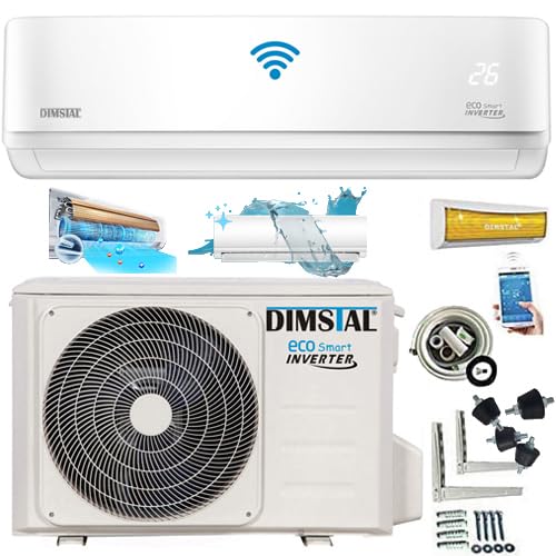 18000 BTU 5,3kW ULTRA - Split Klimaanlage + Heizung ECO Smart WiFi Self-Clean Super-Ioniser Follow Me komplett Set leise inkl. 3m Leitungen von DIMSTAL