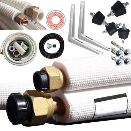 2x 3m Kupferleitung Kältemittelleitung Kupferrohr für Split Klima 18000 BTU Klimaanlage Klimagerät reines Kupfer (1x 1/4 Zoll + 1x 1/2 Zoll) von DIMSTAL