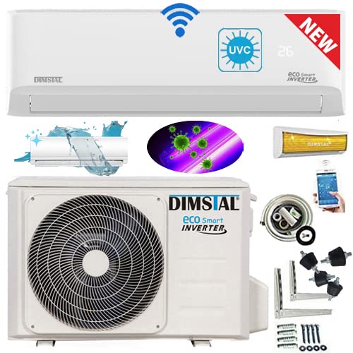 3,5kW 12000 BTU UV-C Luftsterilisation Ultra Plus Klimaanlage WiFi/App Steuerung SelfClean FollowMe +3m Leitung von DIMSTAL
