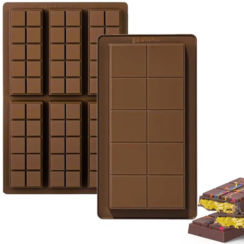 Schokoladenform Silikon - Silikon Tief Schokoladentafel Form 2 Stück Silikonform,Schokoladentafel Tiefe Schokoladenform, Extra Tief Schokolade Form für Schokolade Praline Süßigkeiten von DINGBIU