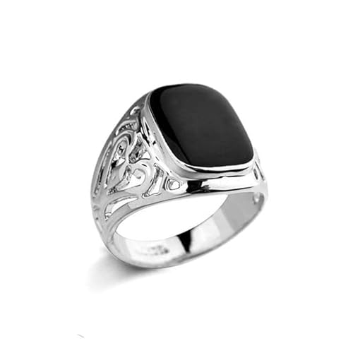DINGDO Metal Glossy Rings for Men Geometric Width Signet Square Finger Punk Style Fashion Ring Jewelry Accessories von DINGDO