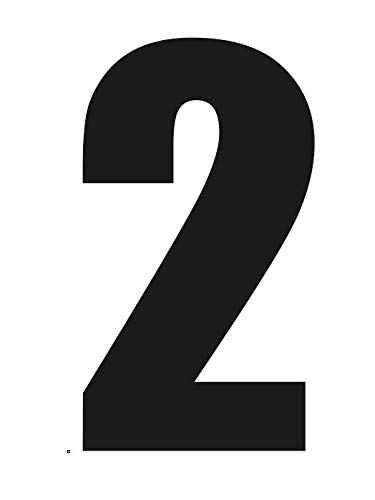 Dinger-Design 2 Große Nummern für Mülltonnen Mülleimer Selbstklebend Aufkleber Nummer (Schwarz, 2) von Dinger-Design