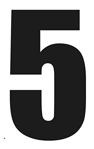 Dinger-Design 2 Große Nummern für Mülltonnen Mülleimer Selbstklebend Aufkleber Nummer (Schwarz, 5) von Dinger-Design