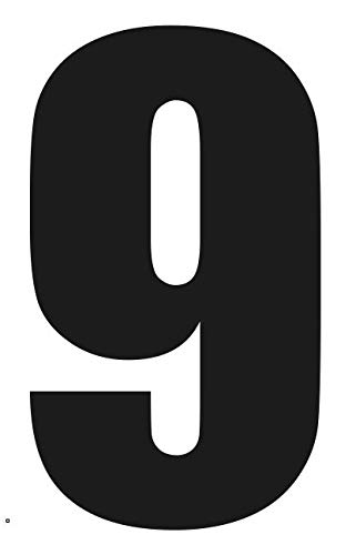 Dinger-Design 2 Große Nummern für Mülltonnen Mülleimer Selbstklebend Aufkleber Nummer (Schwarz, 9) von Dinger-Design