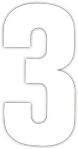 Dinger-Design 2 Große Nummern für Mülltonnen Mülleimer Selbstklebend Aufkleber Nummer (Weiß, 3) von Dinger-Design