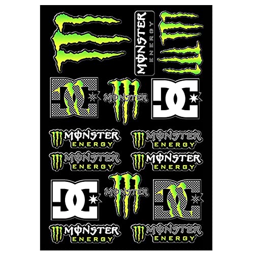 DINGFENG Motorrad Aufkleber, Monster Energy Aufkleber, Sponsoren Aufkleber, Moto Motocross Stickers Kit, Racing Aufkleber, für Offroad MotorräDer und Helme Motorrad Enthusiasten(Klaue) von DINGFENG