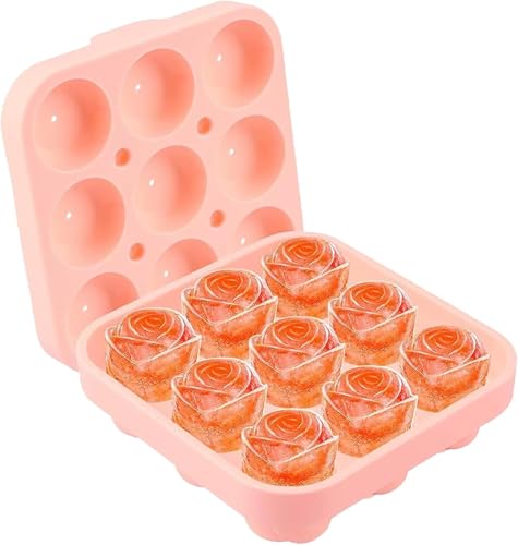 Silikon Eiswürfelform mit Deckel, DINGFENG 12 Fach Wiederverwendbare Eiswürfelbehälter, Ice Cube Tray，mit LFGB-Zertifiziert, Große Eiswürfelform，Sichere Eiswürfel Form für Cocktail Whiskey Kaffee von DINGFENG