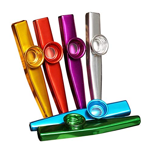 DINGGUANGHE-CUP 6 Teile/los Metall Kazoo für Anfänger Flöten Instrument Musikliebhaber Holzwind Instrument Einfache Kazoo-Flöten Kazoo (Color : 6 Mixed Colors) von DINGGUANGHE-CUP