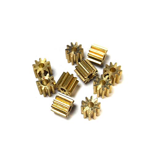 DINGGUANGHE-CUP Dauerhaft 102A 101.5A Metallgetriebe 0,4 m 10 Zähneloch 2mm 1,5 mm Kleine Modul Getriebe Kupferritzel 10pcs / Lot (Hole Diameter : 2mm, Number of Teeth : 10 Teeth) von DINGGUANGHE-CUP