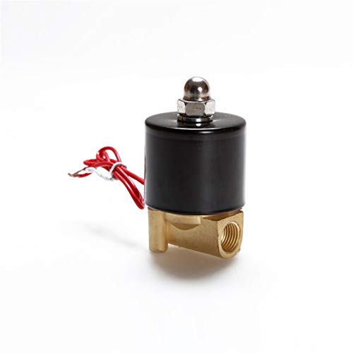 DINGGUANGHE Normalerweise offene elektrische Magnetventil Wasserluft n/o 2 Wege 1/4 Zoll AC 220V 2W025-08K Messingkörper DC12V 24V AC110V 220V Messingventil Ventil (Specification : 12V DC) von DINGGUANGHE-CUP