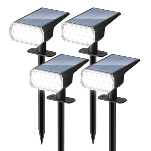 DINGLILIGHTING Wasserdichte Solarleuchten für draußen: IP65 Led Spot Licht Dekorationen für Garten - 3 Beleuchtungsmodi Solarbetrieben für Hof - Landschaft Weg Drive Patios 4PC Weiß DINGLILIGHTING Wasserdichte Solarleuchten für draußen: IP65 Led Spot Licht Dekorationen für Garten - 3 Beleuchtungsmodi Solarbetrieben für Hof - Landschaft Weg Drive Patios 4PC Weiß von DINGLILIGHTING