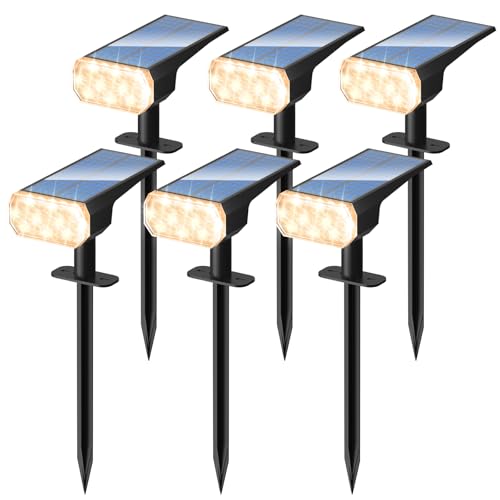DINGLILIGHTING Wasserdichte Solarleuchten für draußen: IP65 Led Spot Licht Dekorationen für Garten - 3 Beleuchtungsmodi Solarbetrieben für Hof - Landschaft Weg Drive Patios 6PC Warm DINGLILIGHTING Wasserdichte Solarleuchten für draußen: IP65 Led Spot Licht Dekorationen für Garten - 3 Beleuchtungsmodi Solarbetrieben für Hof - Landschaft Weg Drive Patios 6PC Warm von DINGLILIGHTING