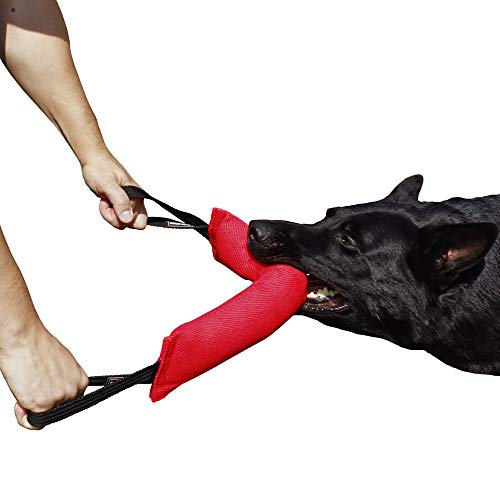 Dingo Gear Beisskissen,Beisswurst für Welpen aus Nylcot mit 2 Griffe Rot Weich Hundetraining S00707 