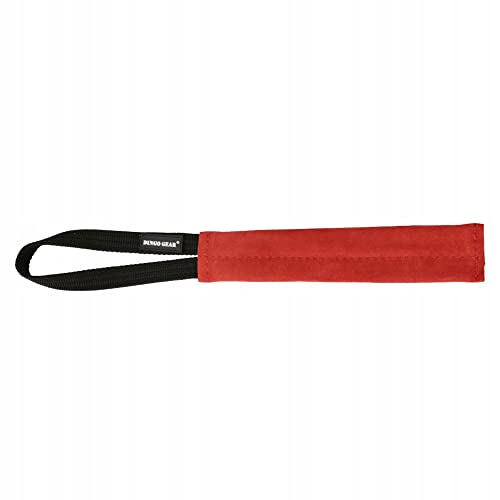 Dingo Gear Beisswurst aus Leder flach Rot 25x4 cm 1 Griff Hundetraining apportieren weich Spiel mit Hund S00220 von DINGO GEAR WWW.DINGOGEAR.COM 1977