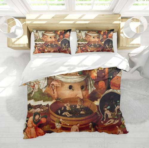 DINGSION Hieronymus Bosch Style Bettwäsche Set 3-teilig The Stuff of Dreams Weiches Mikrofaser-Bettwäsche-Set mit 2 Kissenbeschlägen Reißverschluss 160 x 200 cm DINGSION Hieronymus Bosch Style Bettwäsche Set 3-teilig The Stuff of Dreams Weiches Mikrofaser-Bettwäsche-Set mit 2 Kissenbeschlägen Reißverschluss 160 x 200 cm von DINGSION