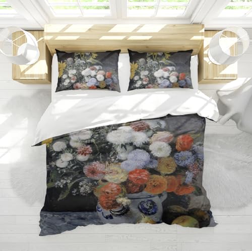 DINGSION Pierre Auguste Renoir Style Bettwäsche Set 3-teilig Gemischte Blumen in einem Steinguttopf Schlafzimmerbettwäsche mit 2 Kissentüchern 4 Krawatten 135 x 200 cm DINGSION Pierre Auguste Renoir Style Bettwäsche Set 3-teilig Gemischte Blumen in einem Steinguttopf Schlafzimmerbettwäsche mit 2 Kissentüchern 4 Krawatten 135 x 200 cm von DINGSION