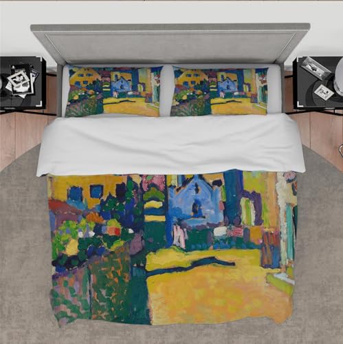 DINGSION Wassily Kandinsky Style Bettwäsche Set 3 Stück GrüNgasse in Murnau 1909 Weiche Schlafzimmerbettwäsche Set mit 2 Kissentüchern Reißverschluss 4 Bänder 140 x 200 cm DINGSION Wassily Kandinsky Style Bettwäsche Set 3 Stück GrüNgasse in Murnau 1909 Weiche Schlafzimmerbettwäsche Set mit 2 Kissentüchern Reißverschluss 4 Bänder 140 x 200 cm von DINGSION