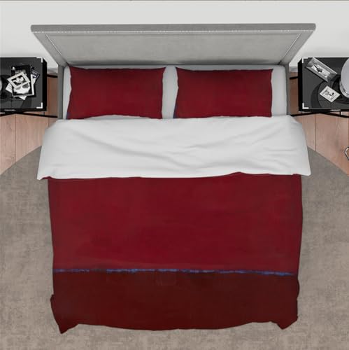 Mark Rothko Style Bettwäsche Set 3 Pieces Abstract Art Blue and Burgundy Color Block Bedroom Bedding Set with 2 Pillow Shams Zipper 160 x 200 cm Mark Rothko Style Bettwäsche Set 3 Pieces Abstract Art Blue and Burgundy Color Block Bedroom Bedding Set with 2 Pillow Shams Zipper 160 x 200 cm von DINGSION