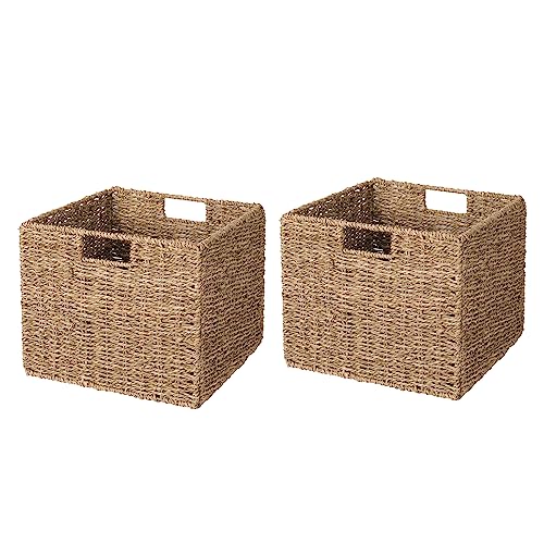 2er-Set Kallax Expedit Regal Korb/Kallax Korb Geflochten / 30,5 x 30,5 x 25,5H cm/Seegras Regalkorb/Faltkorb Flechtkorb/Regalbox Storage Box/Aufbewahrungskorb Regalkorb Faltbar 2er-Set Kallax Expedit Regal Korb/Kallax Korb Geflochten / 30,5 x 30,5 x 25,5H cm/Seegras Regalkorb/Faltkorb Flechtkorb/Regalbox Storage Box/Aufbewahrungskorb Regalkorb Faltbar von DINGTAI