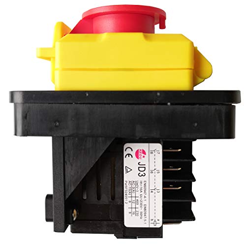 Wasserdichter industrieller elektromagnetischer Druckknopfschalter KEDU KJD11 JD3 8-Pin 10-Pin Schaltrelais (8-polig - 230 V mit Abdeckung) von DINGTAIMEI