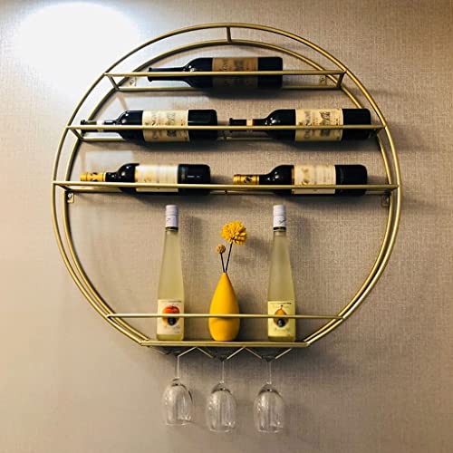 DINGYXIN Wandmontiertes Weinregal im europäischen Stil aus schmiedeeisernem Glasschrank, Restaurant-Vitrine, Bar-Lagerregal von DINGYXIN