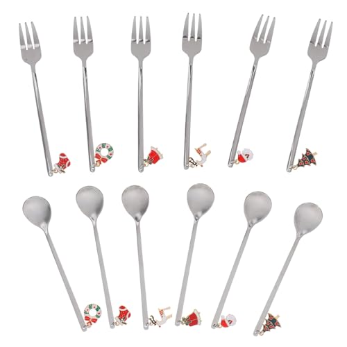 12 Stück Teiliges Set Weihnachtslöffel Gabeln für Dessert Robuste Vielseitige Besteck für Festliche Anlässe Einfach zu Reinigen Langlebig 12 Stück Teiliges Set Weihnachtslöffel Gabeln für Dessert Robuste Vielseitige Besteck für Festliche Anlässe Einfach zu Reinigen Langlebig von DINHEAROM