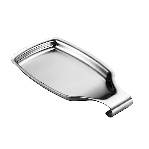 DINHEAROM 1 Stück Löffelablage Küchenutensilien Halter für Löffel Pfannenwender und Kochutensilien Silber mit Elegantem Design für Arbeitsfläche von DINHEAROM