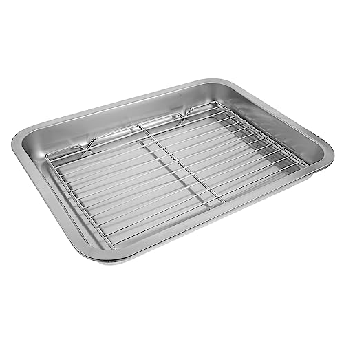 DINHEAROM 1Satz Backblech mit Abtropfgestell Abtropfen von Öl und Wasser Backen von Keksen Hähnchenflügeln und von DINHEAROM