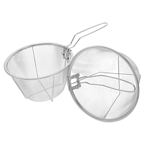 DINHEAROM 2 Stück Rund aus Multifunktionale Frittier und Servierhilfe mit Handgriff für Pommes Zwiebelringe und Snacks DINHEAROM 2 Stück Rund aus Multifunktionale Frittier und Servierhilfe mit Handgriff für Pommes Zwiebelringe und Snacks von DINHEAROM