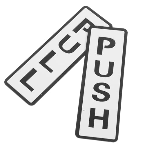 DINHEAROM 2 Stück Türschild Push Pull aus Robustem Acryl Selbstklebend für Büro Laden Geschäft Vielseitig Verwendbar Einfache Schwarz von DINHEAROM