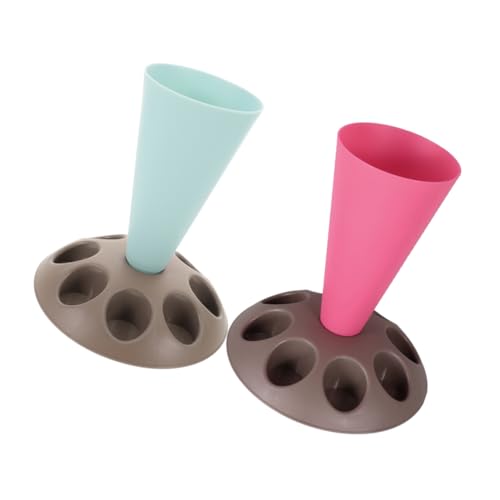 DINHEAROM 2 Stücke Spritzbeutel Halter Stand Praktischer Ständer mit Fächern für Spritzbeutel und Aufsätze für Backzubehör und Dekoration von DINHEAROM