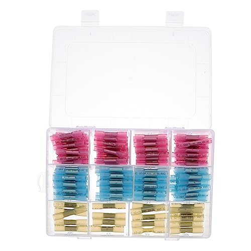 DINHEAROM 200 Stück Schrumpfender Isolierte Kabelverbinder Set Wasserdichte Anschlüsse für Auto Robuste Kupferverbindung für Heimwerkerprojekte von DINHEAROM
