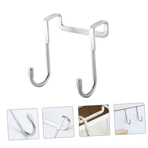 DINHEAROM 3 Stück Edelstahl Türhaken Punch Design S förmig Rostfrei für Schrank Innentüren Kleine Metallhaken zum Einhängen Geeignet für Badezimmer Küche Wohnzimmer Sichere Befestigung ohne von DINHEAROM