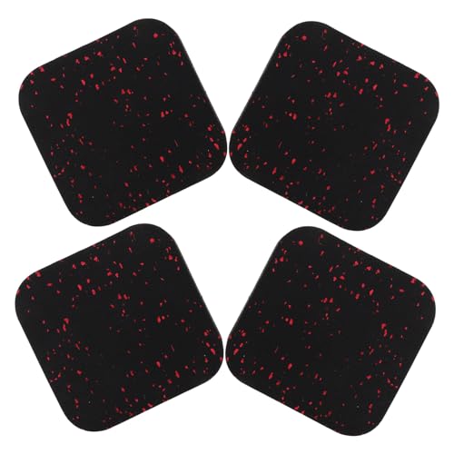 DINHEAROM 4 Stück Teiliges rutschfeste Vibrationsdämpfer Matte aus Hochelastischem Gummi mit Schallschutz für Laufband Fitnessgeräte Möbelbeine Schwarz rot Bodenschutz und DINHEAROM 4 Stück Teiliges rutschfeste Vibrationsdämpfer Matte aus Hochelastischem Gummi mit Schallschutz für Laufband Fitnessgeräte Möbelbeine Schwarz rot Bodenschutz und von DINHEAROM