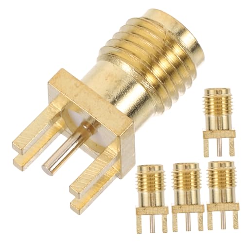 DINHEAROM 5 Stück Sma Koaxialanschluss Pcb Edge Mount Adapter für Einfache Installation Robustes Metallmaterial Vielseitig Einsetzbar Kommunikation und Rundfunk von DINHEAROM