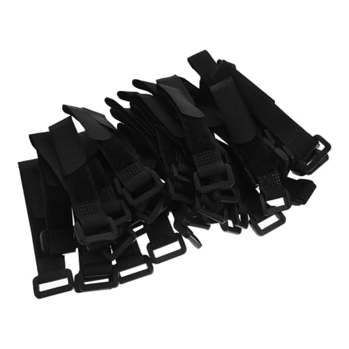 DINHEAROM 50 Stück Verstellbare Nylon Klettbänder für Kabelmanagement Selbstklebende Organizer für Ladegeräte und Verlängerungskabel Schwarz Wiederverwendbar und Praktisch von DINHEAROM