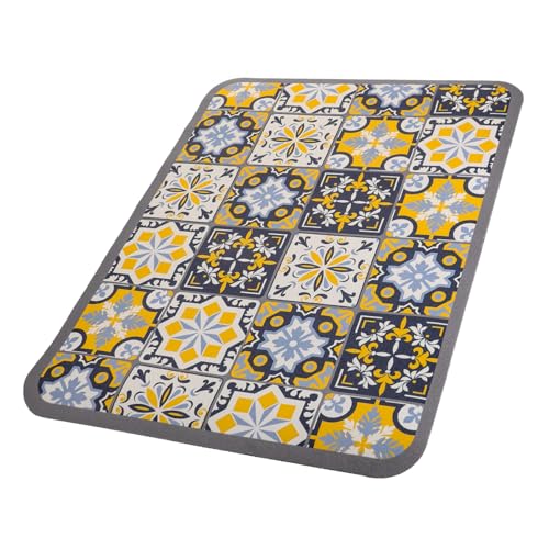 DINHEAROM Bohemian Abtropfmatte Multifunktionale Geschirr Trockenmatte Schnelltrocknend für Bar Esszimmer Sicher und Zuverlässig Design von DINHEAROM