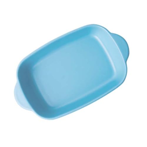 DINHEAROM Keramisches Backblech Blau Hochtemperaturbeständig Mikrowellengeeignet Vielseitige Auflaufform für Käse Lasagne Pizza Kompakte Spülmaschinenfest zum Backen und Aufwärmen von DINHEAROM