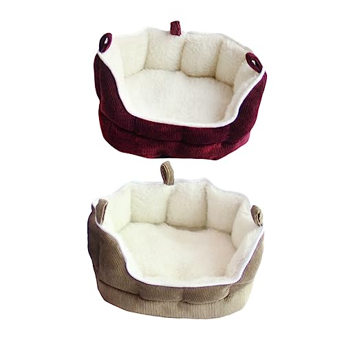 DINHEAROM Kleintier Schlafsack Sofa für Frettchen Meerschweinchen Hamster und Mäuse Kaffeefarbenes und Gemütliches Bett mit Reißverschluss für Private Ruhezone von DINHEAROM